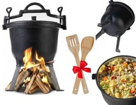 Kociołek żeliwny 8l garnek myśliwski pieczonka na ognisko grill PREZENT