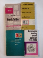 4 x KATALOGI - znaczków FRANCJA z KOLONIAMI + POLSKA +CENNIK +KATALOG MONET