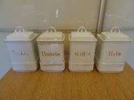 Stare porcelanowe pojemniki kuchenne, lata 30-te, Niemcy, vintage