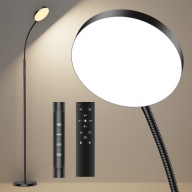 Lampa podłogowa LED, 18W, 2100LM, z pilotem ściemnialna do salonu czarna