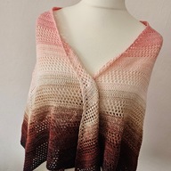 Chusta ręcznie robiona na szydełku, szer. 160cm x wys. 80cm, bawełna, K1