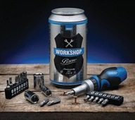 DRAPER Zestaw wkrętak z grzechotką + bity + nasadki w STYLOWEJ PUSZCE 18 el