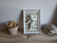 OBRAZ DEKOR ANIOŁ, NUTY, SHABBY CHIC
