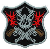 Termo Naszywka Rewolwer Tarcza Kowboj Western Haftowana Naprasowanka