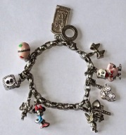 Bransoletka typu zawieszka charms, obfita ciekawe motywy srebro emalia 60g