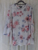 TUNIKA YOURS KWIATY PODPINANY RĘKAW DZIANINA