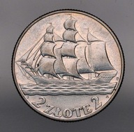 II RP, ŻAGLOWIEC - 2 ZŁ - 1936 - B.ŁADNE