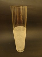 Wazon szklany, matowiony, mleczny, PRL, vintage