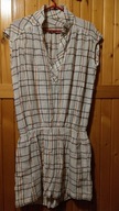 Tunika sukienka w kratkę bez rękawów paski nowa M L