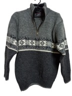 NORWOOL sweter ciepły męski wełniany Norweski z wzorem - S