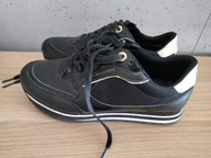 Buty damskie 40 oryginalne lekkie wygodne logowane skóra czarne dł26