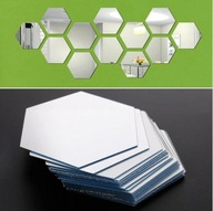 Naklejka lustro (12szt) D333 sześciokątna 4,5x4cm