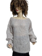 śliczny SWETER wełniany MOHEROWY wełna moher oversize