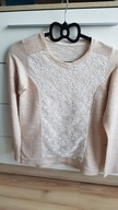 BLUZKA BEŻOWA boho 36/38 z koronką