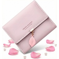 PORTFEL DAMSKI SKÓRA EKOLOGICZNA LISTKI MAŁY POJEMNY ZAMEK MODNY PREZENT