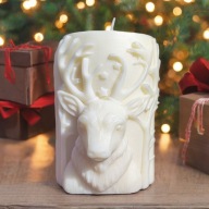 Świąteczna Świeca DEKORACYJNA Duża Renifer SOJOWA Prezent UPOMINEK