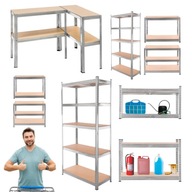 REGAŁ MAGAZYNOWY METALOWY WARSZTAT SKŁADANY GARAŻ PIWNICA BIURO 180X90X40CM