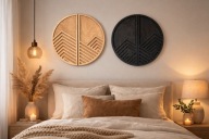 nowoczesny panel ścienny 3D ze sklejki okrąg 68cm | dekoracja ścienna 1szt.