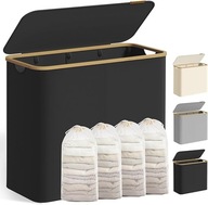 Kosz wolnostojący na pranie Songmics 200l czarny