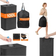 POJEMNIK NA BUTELKI KOSZ 100L Z POKRYWKĄ I OTWOREM CZARNY DO SEGREGACJI