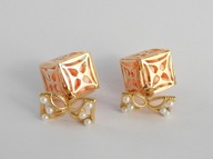 ORYGINALNE KOLCZYKI POZŁACANE PEREŁKI