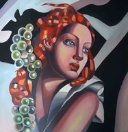 Tamara Łempicka- Kobieta z winogronami - obraz