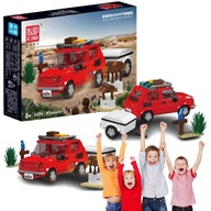 KLOCKI AUTKO KONSTRUKCYJNE POLSKI FIAT 126P MALUCH Z PRZYCZEPKĄ ZESTAW