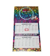 Niepowtarzalny Kalendarz ścienny 3D z zegarem na baterie 40/2026