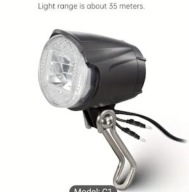 Lampka do e-bike 40LUX 6-48v z uchwytami ze stali nierdzewnej