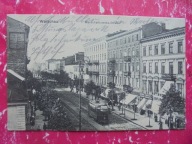 WARSZAWA UL. MARSZAŁKOWSKA TRAMWAJ SKLEPY REKLAMY SZYLDY 1916 RRRR