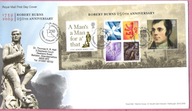 Anglia 2009, FDC ark. Dumfries, literatura Robert Burns