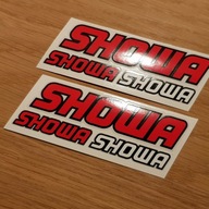 6x Naklejka z mini logo SHOWA 72mm 35mm Widelec Damper Cross Ścigacz Enduro