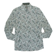 OLYMP_Piękna KOSZULA_czarna paski kwiaty MODNA elegancka JEDYNA_S