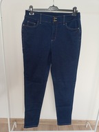 bpc bonprix collection spodnie strecz dżins proste wysoki stan 46 granatowe