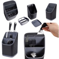 SUSZARKA OCIEKACZ POJEMNIK ORGANIZER STOJAK NA SZTUĆCE DO NACZYŃ CZARNY