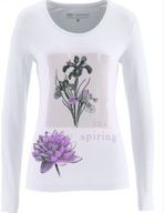 8697 BLUZKA DAMSKA Z DŁUGIMI RĘKAWAMI Z NADRUKIEM rozm. 40/42