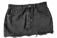 Missguided Czarna Mini Spódniczka Jeansowa – Rozmiar 36 / S