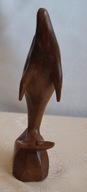 Delfin drewniana rzeźba figurka stara - piękna ozdoba