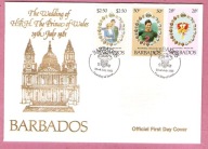 Barbados 1981 FDC, rody król ewskie, ślub ks. Karol i ks. Diana