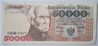Banknot PRL 50000 50 000 zł 1993 rok SERIA: L