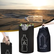 KOSZ DO SEGREGACJI NA BUTELKI PLASTIKOWE PUSZKI SKŁADANY Z UCHWYTAMI 100L