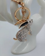 Błyszczący brelok zajączek –kryształki zawieszka do kluczy torebki