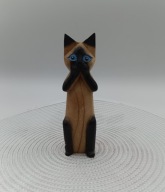 Zadziwiony kotek OMG ;) świetna rzeźba z drewna - ręcznie wyrzeźbiona 15cm