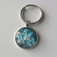 Brelok do kluczy, szkło, motyle