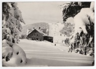 Schronisko PTTK Klimczok k. Bielsko, Szczyrk - zima. Stempel. 1965 rok.