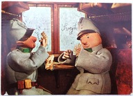 WOJAK SZWEJK W PODRÓŻY POCIĄGIEM GRA W KARTY stara pocztówka Czechosłowacj