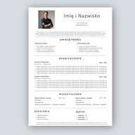 CV SZABLON WZÓR (1 strona) Prosty Klasyczny Biały, MS WORD (docx) IT