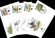 Wyspy Marshalla - 4 Koperty FDC / WWF - 830-833 ( Fauna - ptaki ) 1997 r.