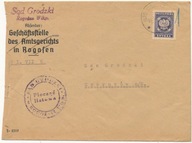 Koperta Rogoźno Sąd Grodzki do Czarnków Przesyłka Urzędowa Koperta z napis