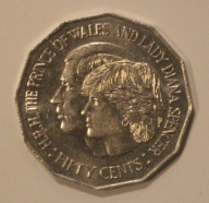 AUSTRALIA - 50 CENTS - CENTÓW 1981 - ŚLUB KAROLA i DIANY, ŁADNA